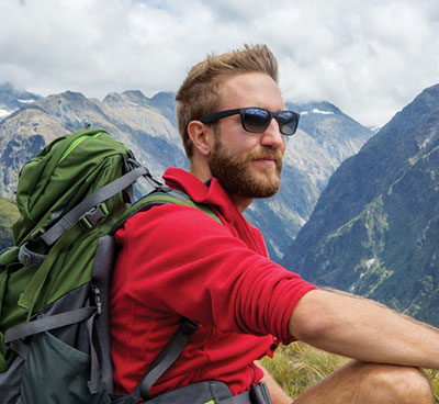 VISIONEASE Polarized Lens Man on Mountain