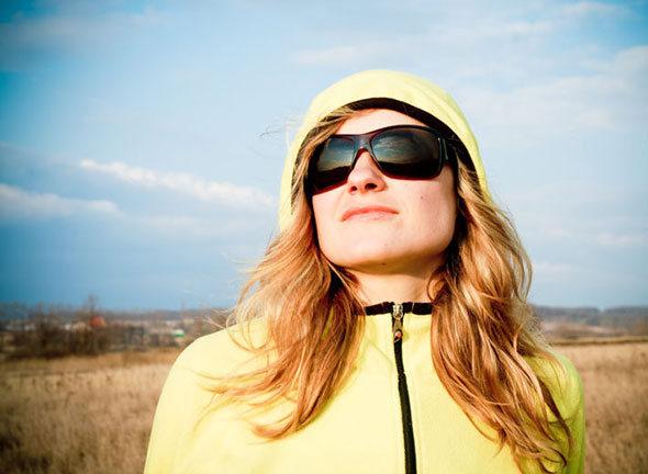 Woman in sun with glasses