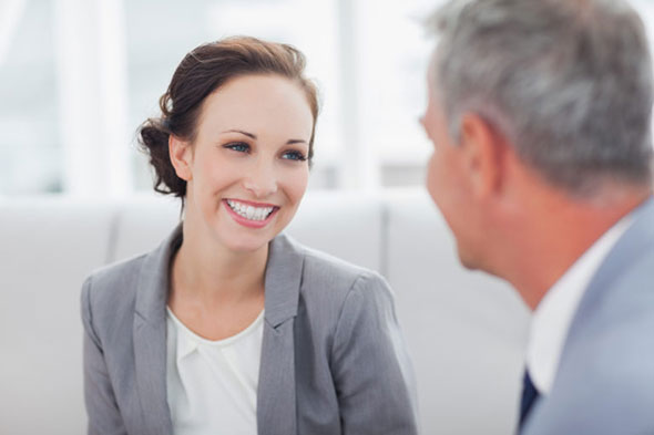 Business woman smiling