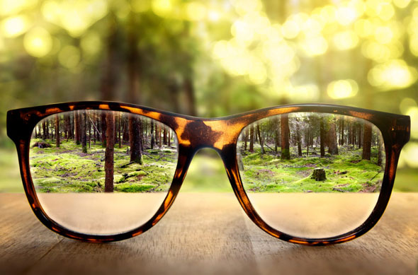 Glasses on table