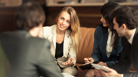 Woman at business meeting